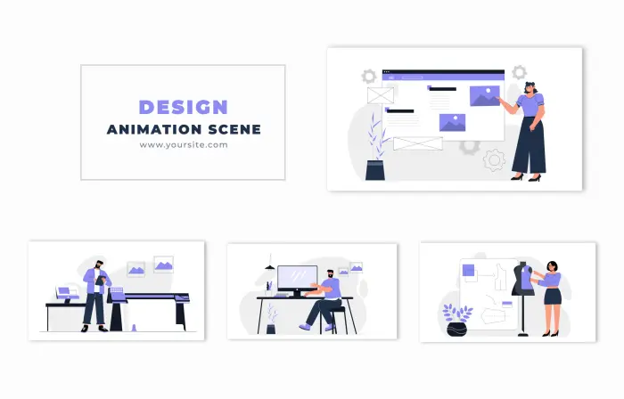 Designer Concept Vector Flat Character Design Animation Scene